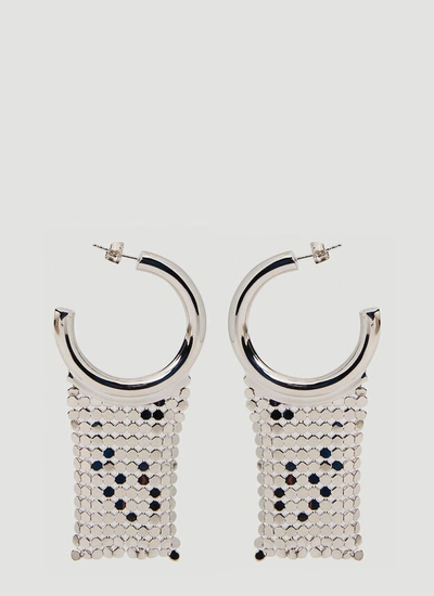 Paco Rabanne Pixel Hoop Earrings Female Silver