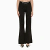 PALM ANGELS PALM ANGELS BLACK FLARED TROUSERS WITH SEQUINS WOMEN