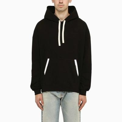 PALM ANGELS PALM ANGELS BLACK HOODIE WITHE POCKETS MEN