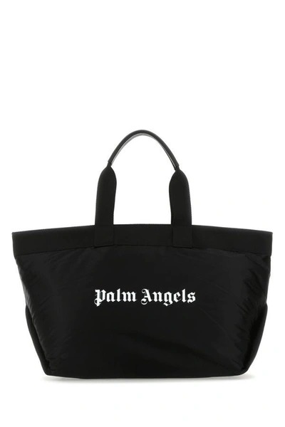 Palm Angels Man Black Fabric Shopping Bag