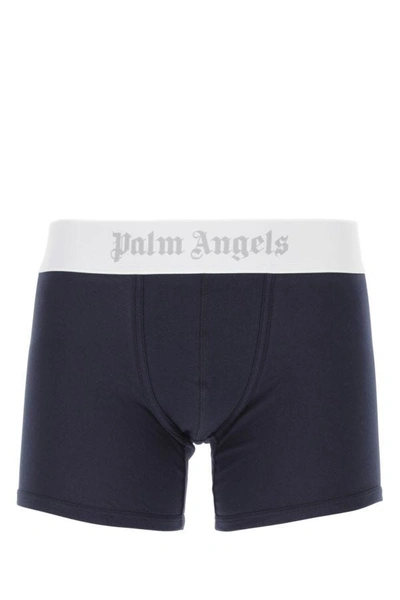 Palm Angels Man Midnight Blue Stretch Cotton Boxer