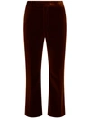 Palm Angels Man  Brown Velvet Trousers In Brown