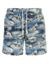 PALM ANGELS PALM ANGELS MAN PRINTED POLYESTER SHARKS SWIMMING SHORTS
