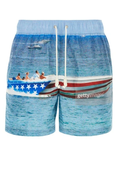 PALM ANGELS PALM ANGELS MAN PRINTED POLYESTER SWIMMING SHORTS