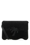 PALM ANGELS PALM ANGELS WOMAN EMBELLISHED SUEDE PALM BEACH CROSSBODY BAG