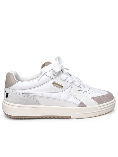 PALM ANGELS PALM ANGELS UNIVERSITY WHITE LEATHER SNEAKERS WOMAN