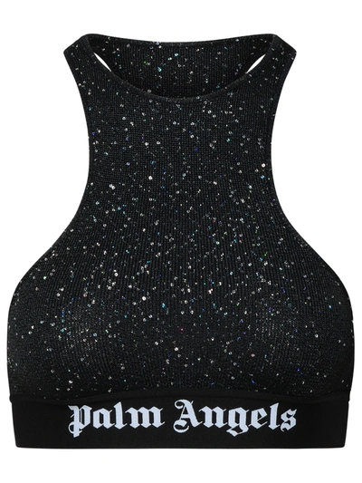 PALM ANGELS PALM ANGELS SOIRE TOP IN BLACK VISCOSE BLEND WOMAN