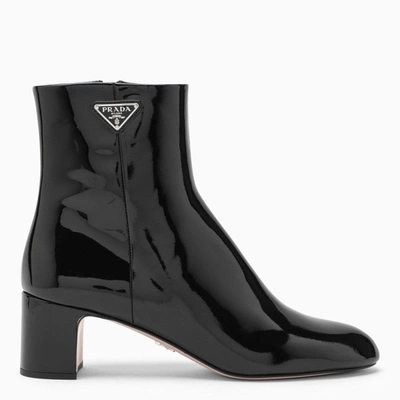 Prada Black Patent Leather Ankle Boot Women