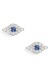 EF COLLECTION EVIL EYE DIAMOND & SAPPHIRE STUD EARRINGS,EF-60076-YG