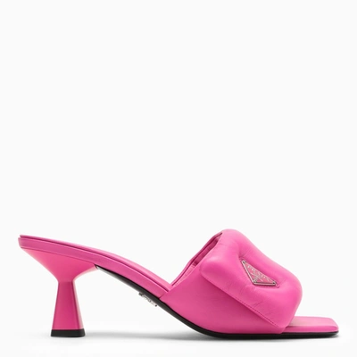 PRADA PRADA FUCHSIA LEATHER MULE WOMEN