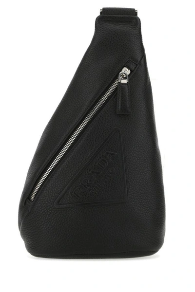 Prada Man Black Leather Backpack