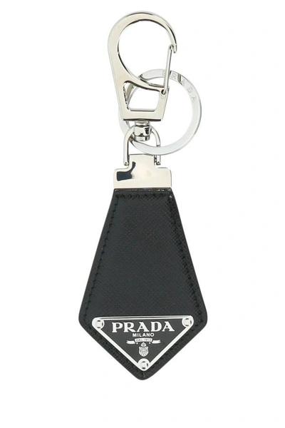 Prada Man Black Leather Key Ring