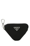 Prada Nylon Trick Key Chain In Black