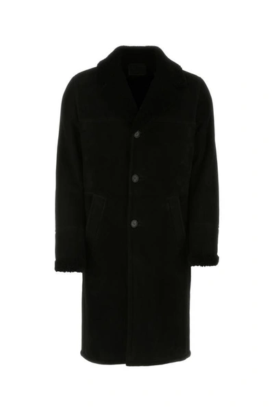 Prada Man Black Shearling Coat