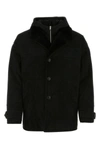 Prada Shearling Hooded Jacket With Detachable Sleeveless Layer In Black
