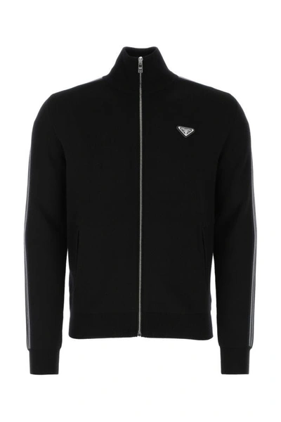 Prada Man Black Wool Blend Sweatshirt