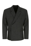 Prada Sharp-shouldered Wool Blazer In Gray