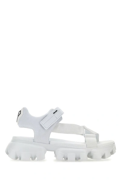 Prada Technical Strapped Sandals In White