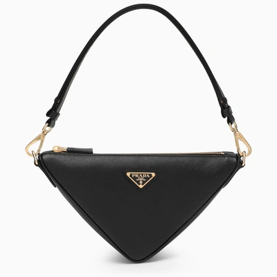 Prada Triangle Black Leather Bag Women