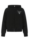 Prada Luxe Cashmere Blend Down Jacket In Black