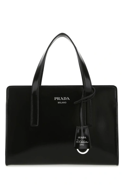 Prada Woman Black Leather Re-edition 1995 Handbag