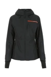 Prada Logo Patch Detail Jacket In Black