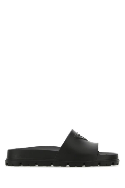 Prada Woman Black Rubber Slippers