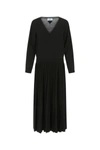 PRADA PRADA WOMAN BLACK STRETCH WOOL BLEND DRESS