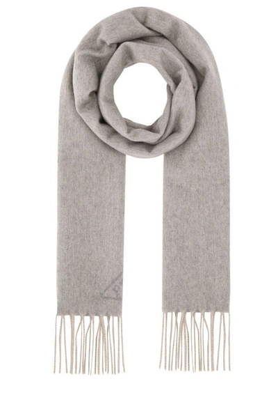 Prada Woman Light Grey Cashmere Scarf