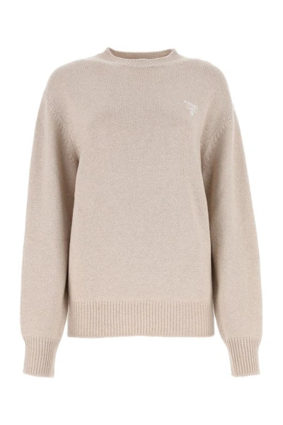 Prada Woman Sand Cashmere Sweater In Brown