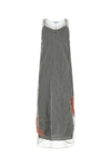 PRADA PRADA WOMAN SILVER MESH LONG DRESS