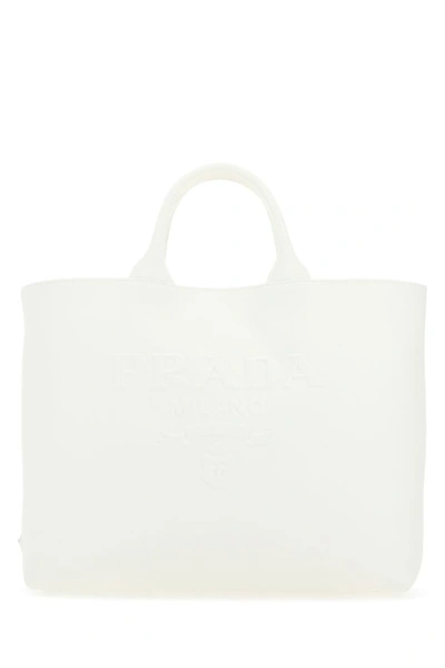 Prada Woman White Canvas Handbag