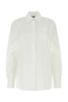 Prada Women's Stretch Cotton Blend Shirt In White