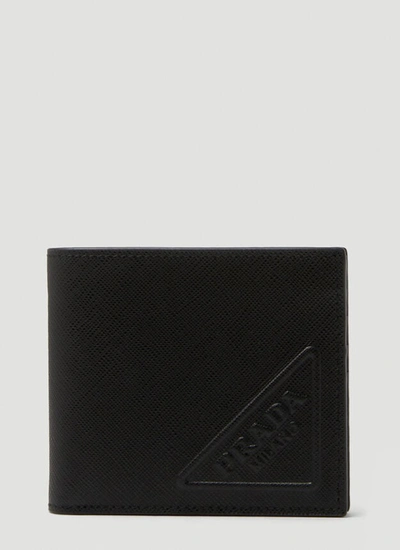 Prada Women Bi-fold Logo Wallet In Black