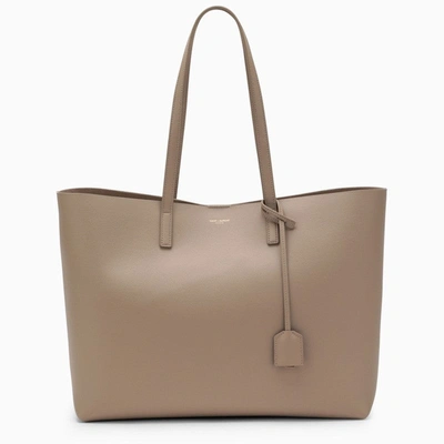 Saint Laurent Shopping E/w Leather Tote Bag In Brown