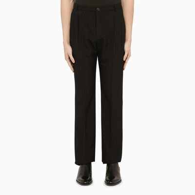 Saint Laurent Black Pinstripe Tailored Trousers
