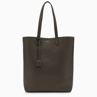 Saint Laurent Bold Khaki Leather Shopping Bag Women In Green