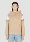 SAINT LAURENT SAINT LAURENT WOMEN LOGO EMBROIDERED HOODED SWEATSHIRT IN BEIGE