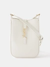 Saint Laurent Le 5 A 7 Mini Leather Bucket Bag In White