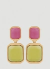 Saint Laurent Octagon Earrings In Pink