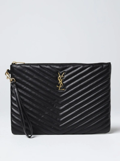 Saint Laurent Women  Cassandre Quilted Leather Tablet Holder In Black