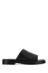 Ferragamo Crossover-strap Leather Slides In Black