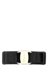 FERRAGAMO SALVATORE FERRAGAMO WOMAN BLACK LEATHER HAIR CLIP