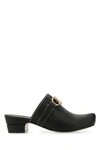 FERRAGAMO SALVATORE FERRAGAMO WOMAN BLACK LEATHER PHOBOS MULES