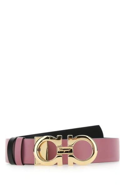Ferragamo Salvatore  Woman Pink Leather Reversible Belt