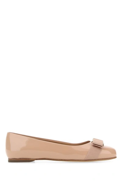 FERRAGAMO SALVATORE FERRAGAMO WOMEN SKIN PINK LEATHER VARINA BALLERINAS