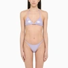 Attico High-shine Triangle Bikini Set In Purple