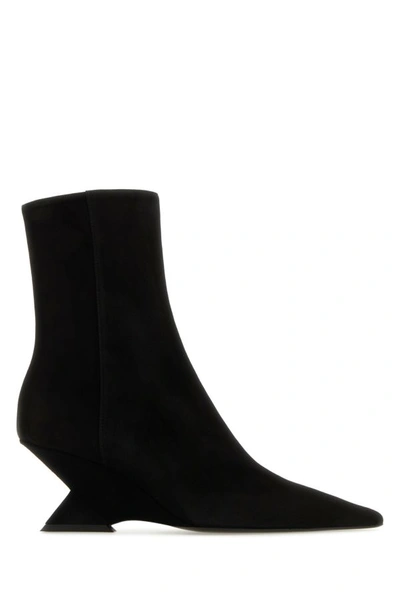 Attico The  Woman Black Suede Cheope Ankle Boots