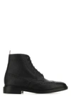 Thom Browne Leather Wingtip Boots In Black