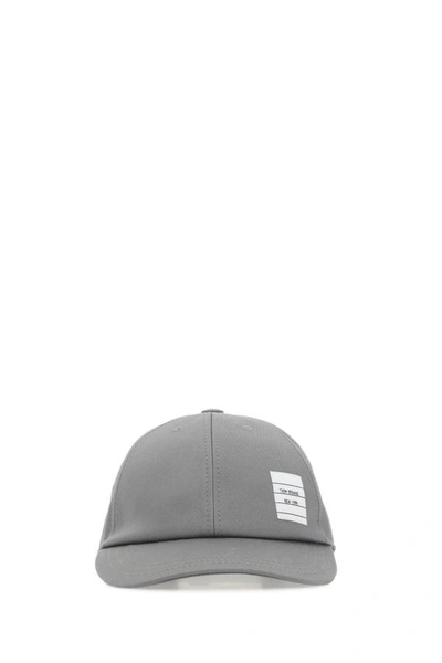 THOM BROWNE THOM BROWNE MAN GREY COTTON BASEBALL CAP